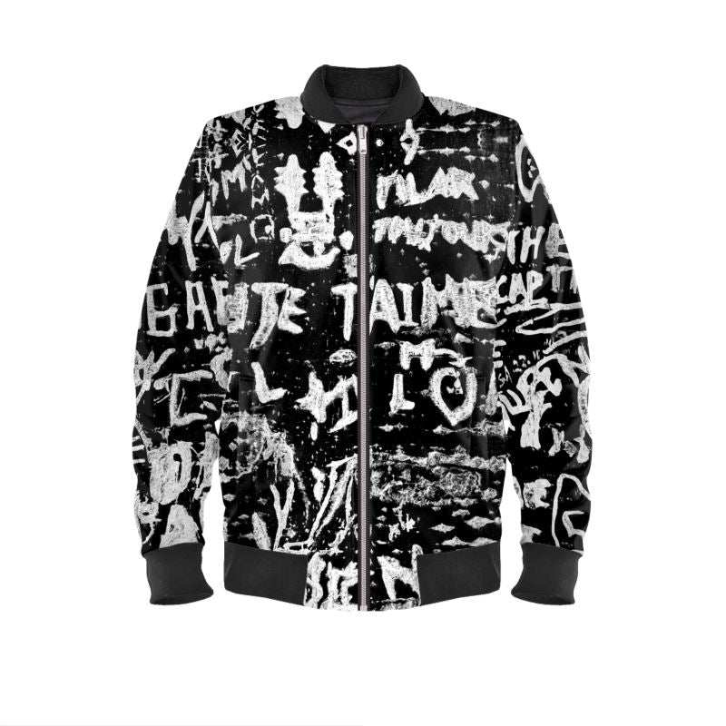 Luxury Satin Bomber Jacket, Paris Birch Tree