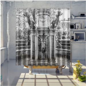 Shower Curtain, 75" x 79", Fontainbleau Fountain