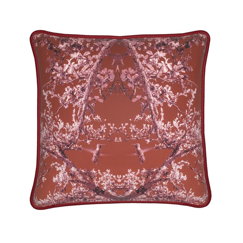 Luxury Silk Pillow, Hummingbird, Infrared