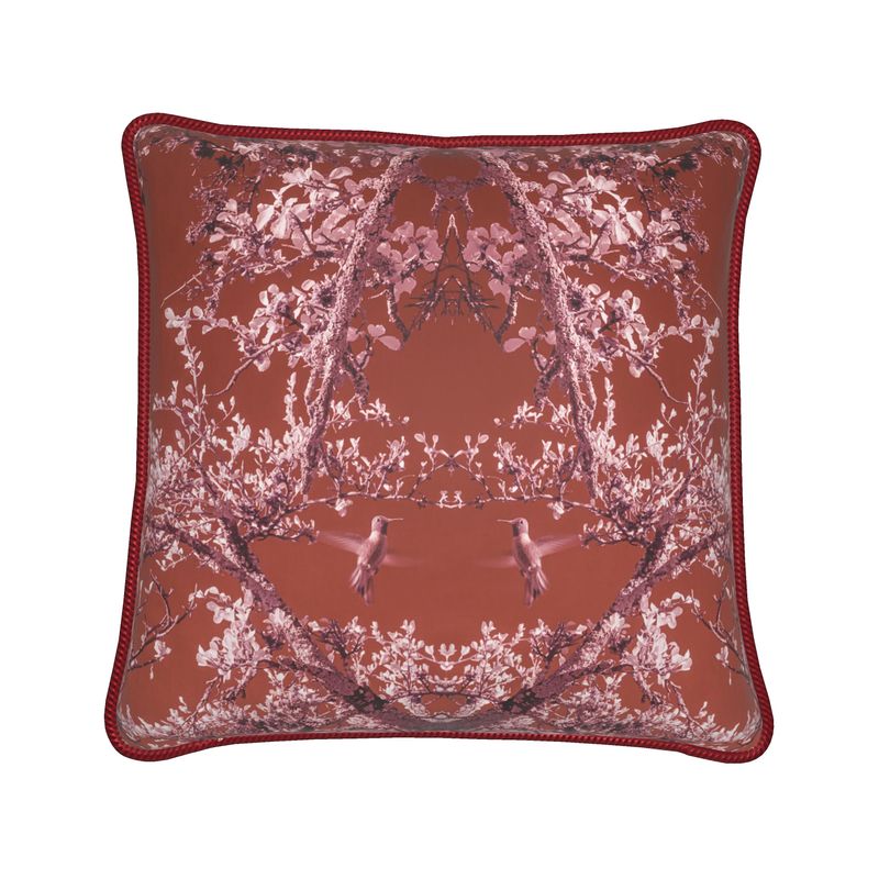 Luxury Silk Pillow, Hummingbird, Infrared