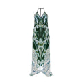 Halterneck Backless Silk Satin Dress with