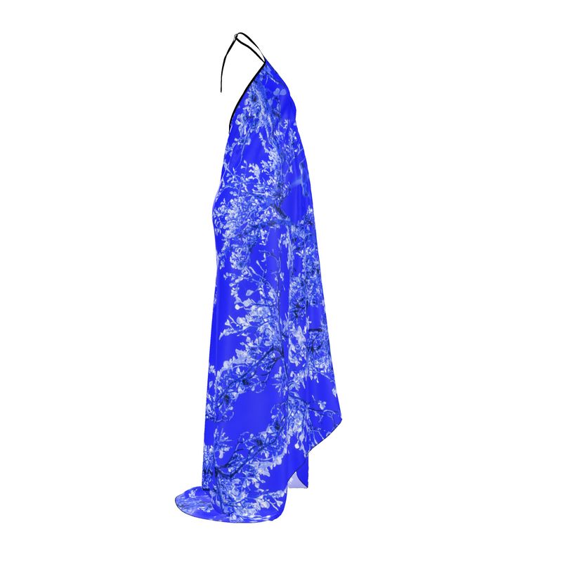 Silk Halterneck Backless Dress, Hummingbird