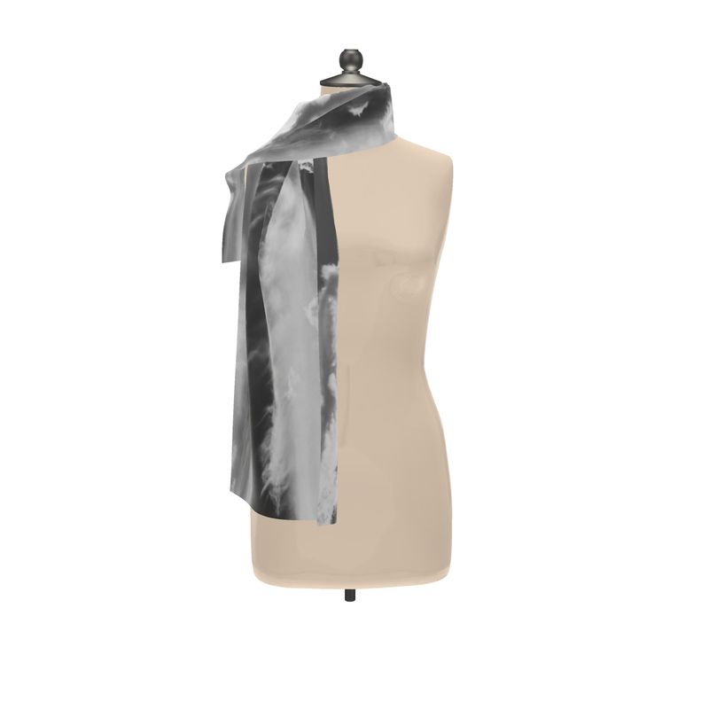 Silk Satin Scarf, Infrared Versailles Clouds