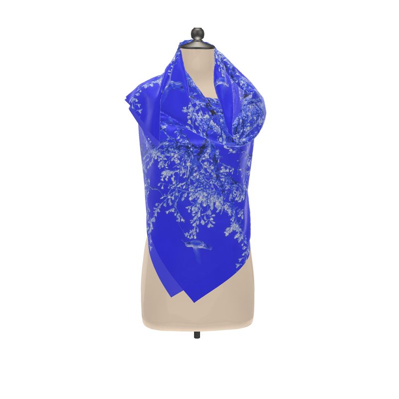 Silk Scarf, Hummingbird Blue, 45in x 45in