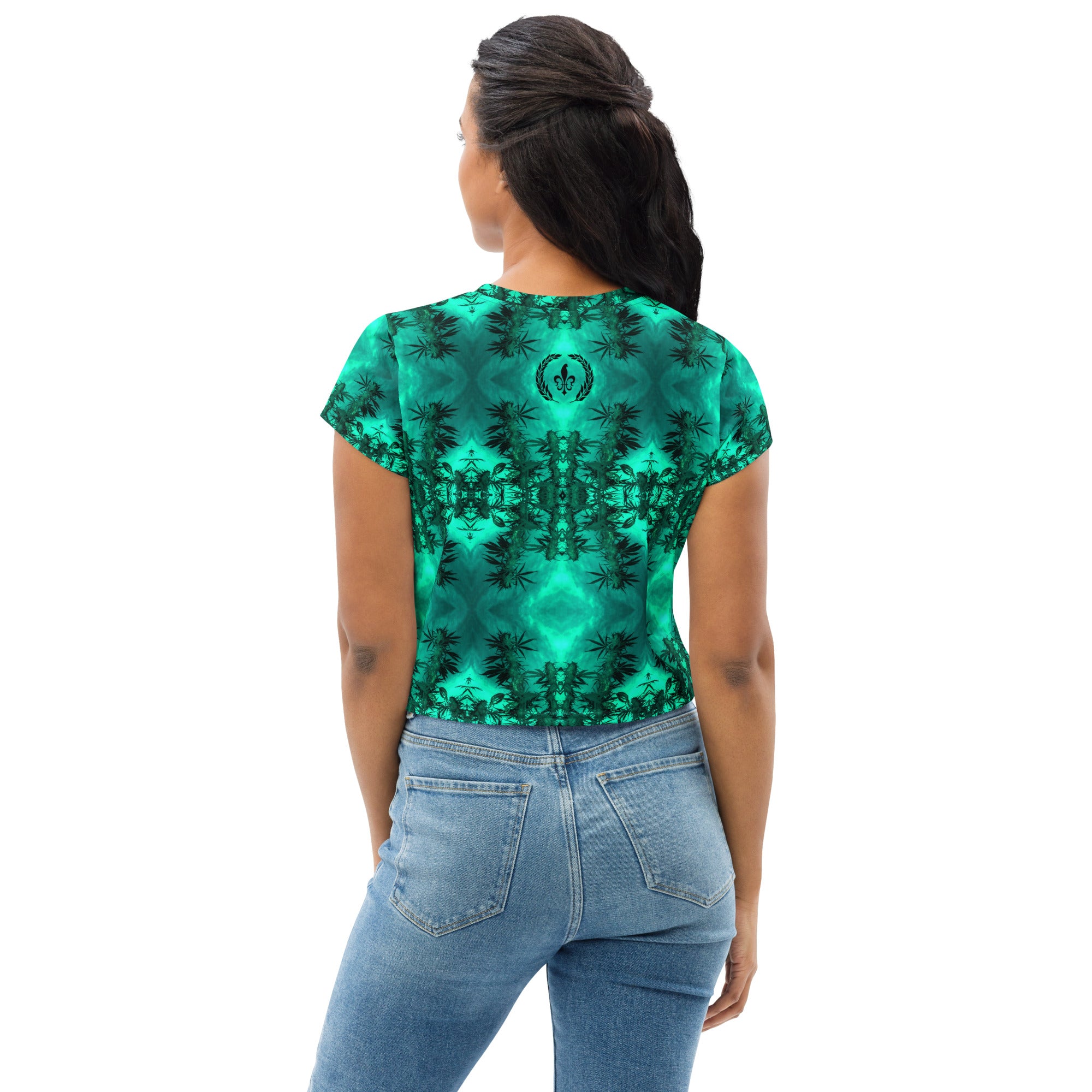 Women's Easy-Fit Crop Top, Cannabis Collection 2, Green