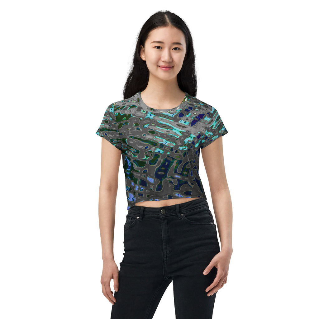 Women's Easy-Fit Crop Top, Liquid Jewel