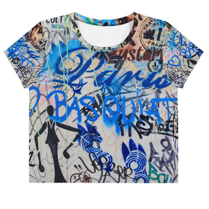 Women's Easy-Fit Crop Top, Paris Graffiti