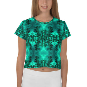 Women's Easy-Fit Crop Top, Cannabis Collection 2, Green