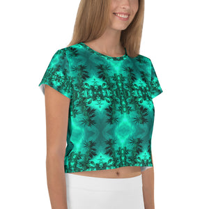 Women's Easy-Fit Crop Top, Cannabis Collection 2, Green