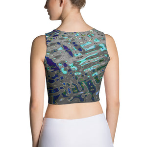 Women's Fitted Crop Top, Liquid Jewel