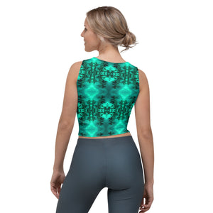 Women's Fitted Crop Top, Cannabis Collection 2, Green