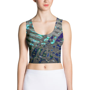 Women's Fitted Crop Top, Liquid Jewel