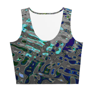 Women's Fitted Crop Top, Liquid Jewel