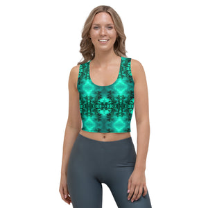 Women's Fitted Crop Top, Cannabis Collection 2, Green