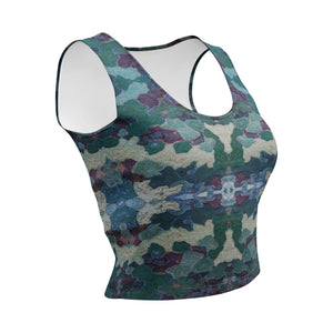 Women's Fitted Crop Top, Croix-de-Cannes