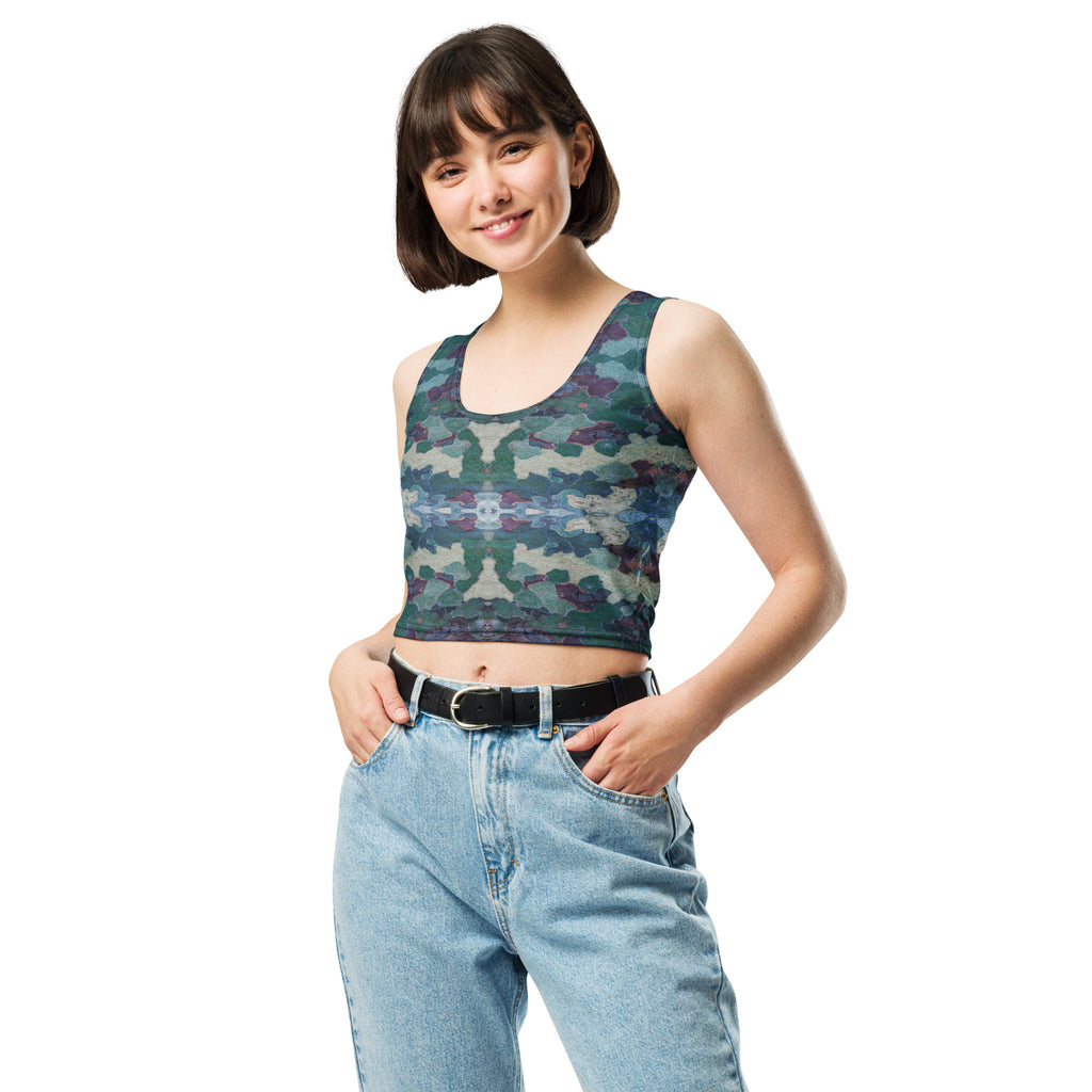 Women's Fitted Crop Top, Croix-de-Cannes