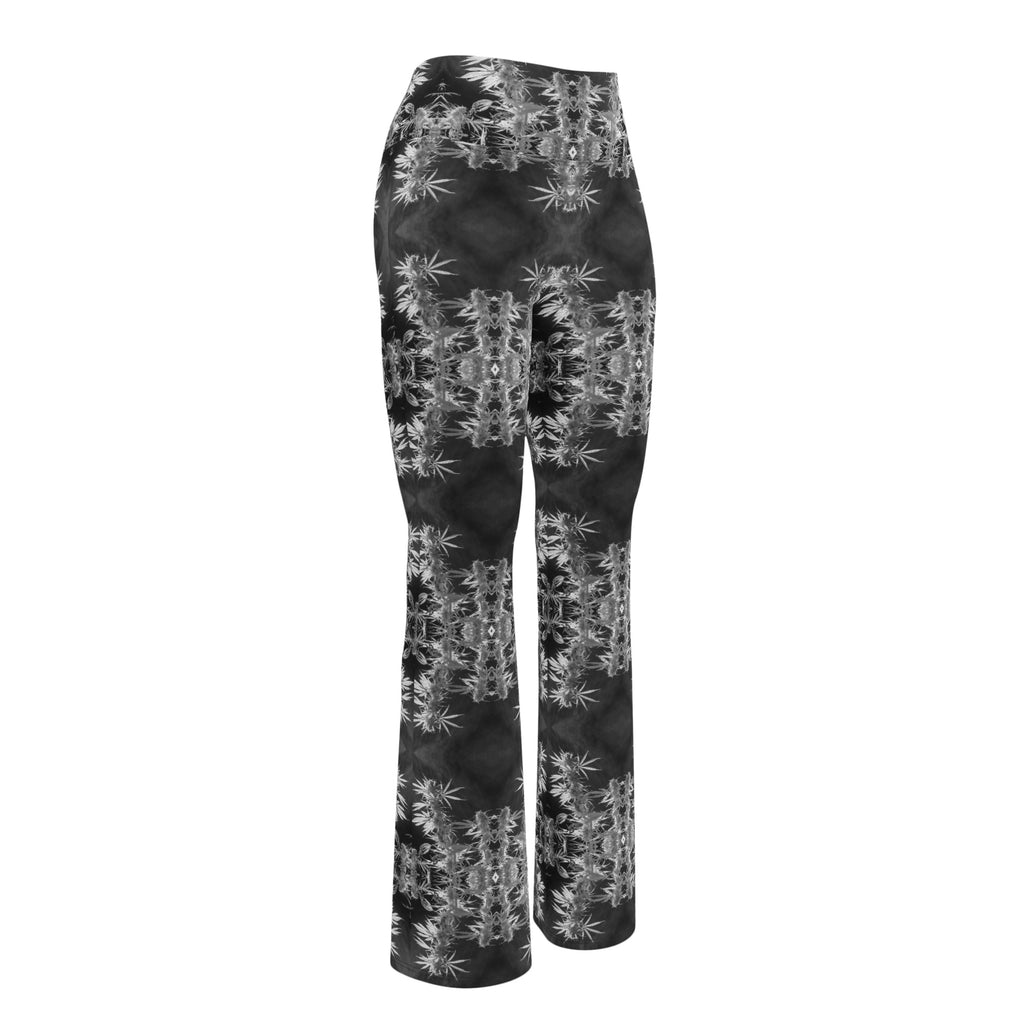 Women's Flare leggings, Cannabis, Midnight