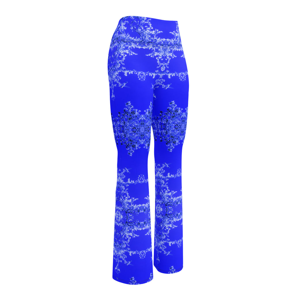 Women's Flare Leggings, Hummingbird, Blue