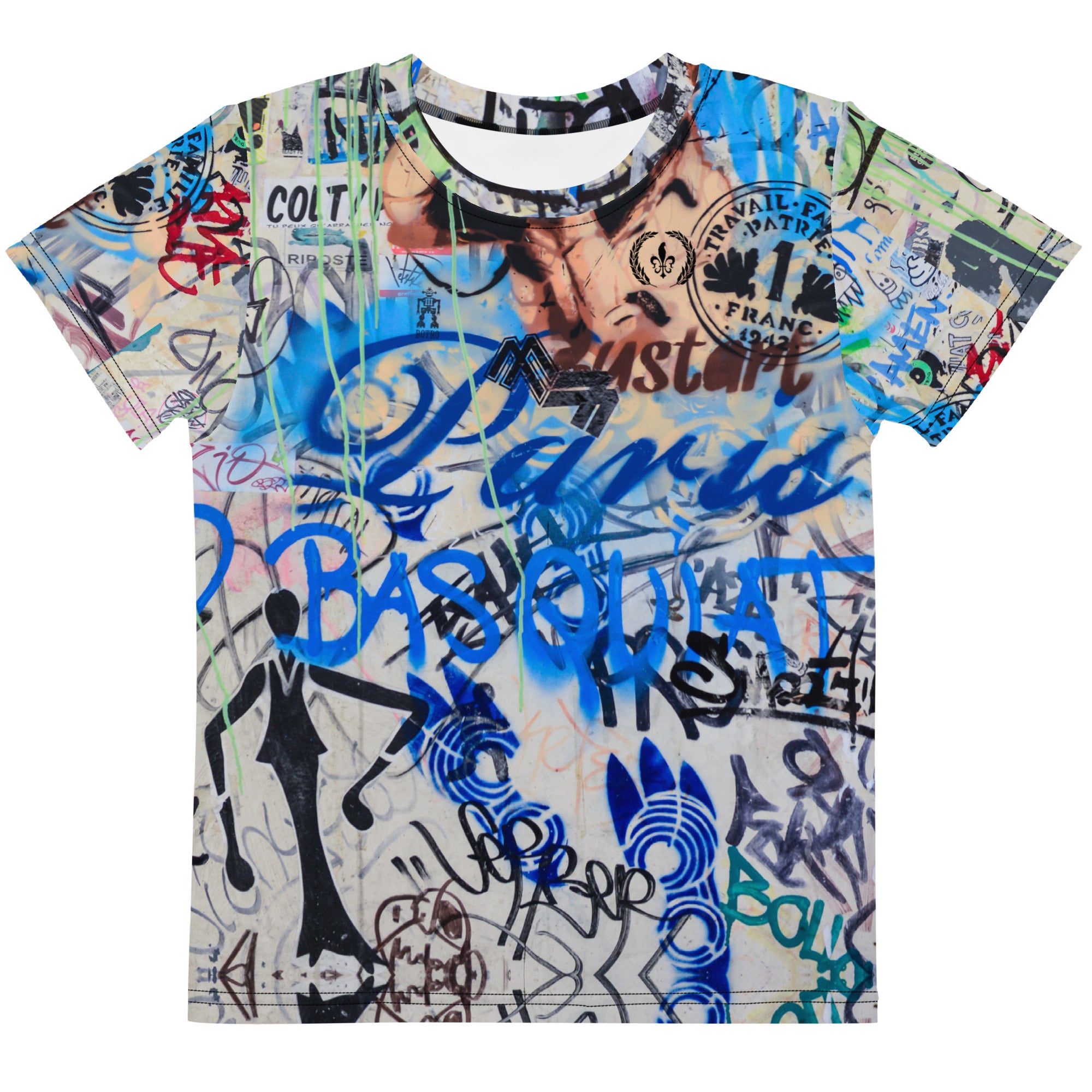 Toddler Regular Fit, Four-Way Stretch Crew Neck T-Shirt, Paris Graffiti