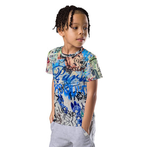 Toddler Regular Fit, Four-Way Stretch Crew Neck T-Shirt, Paris Graffiti