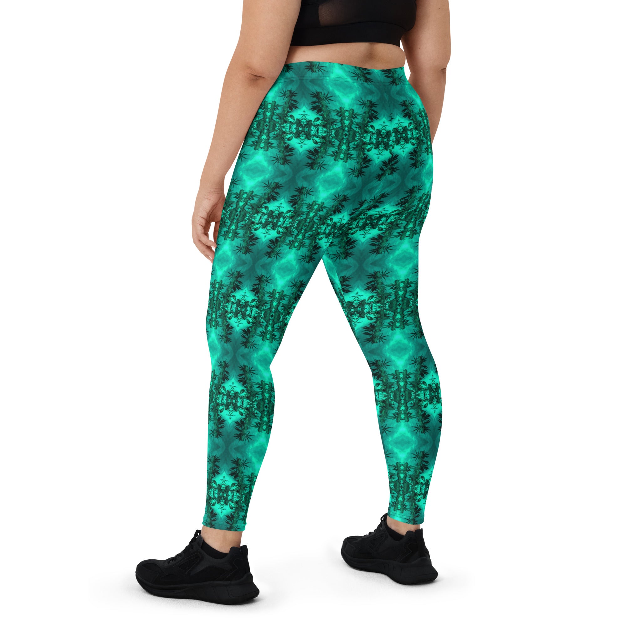 Women's Leggings, Cannabis Collection 2, Green