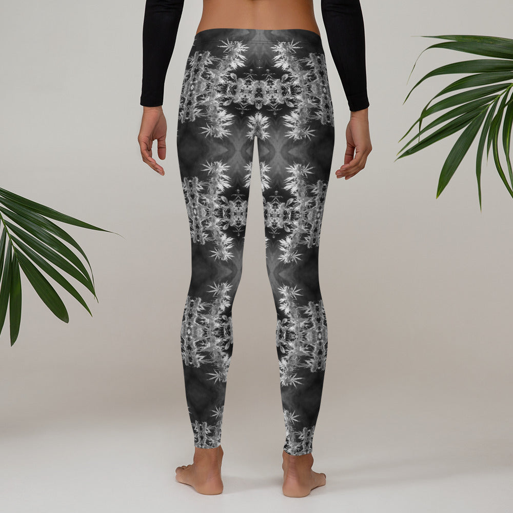 Women's Leggings, Cannabis, Midnight
