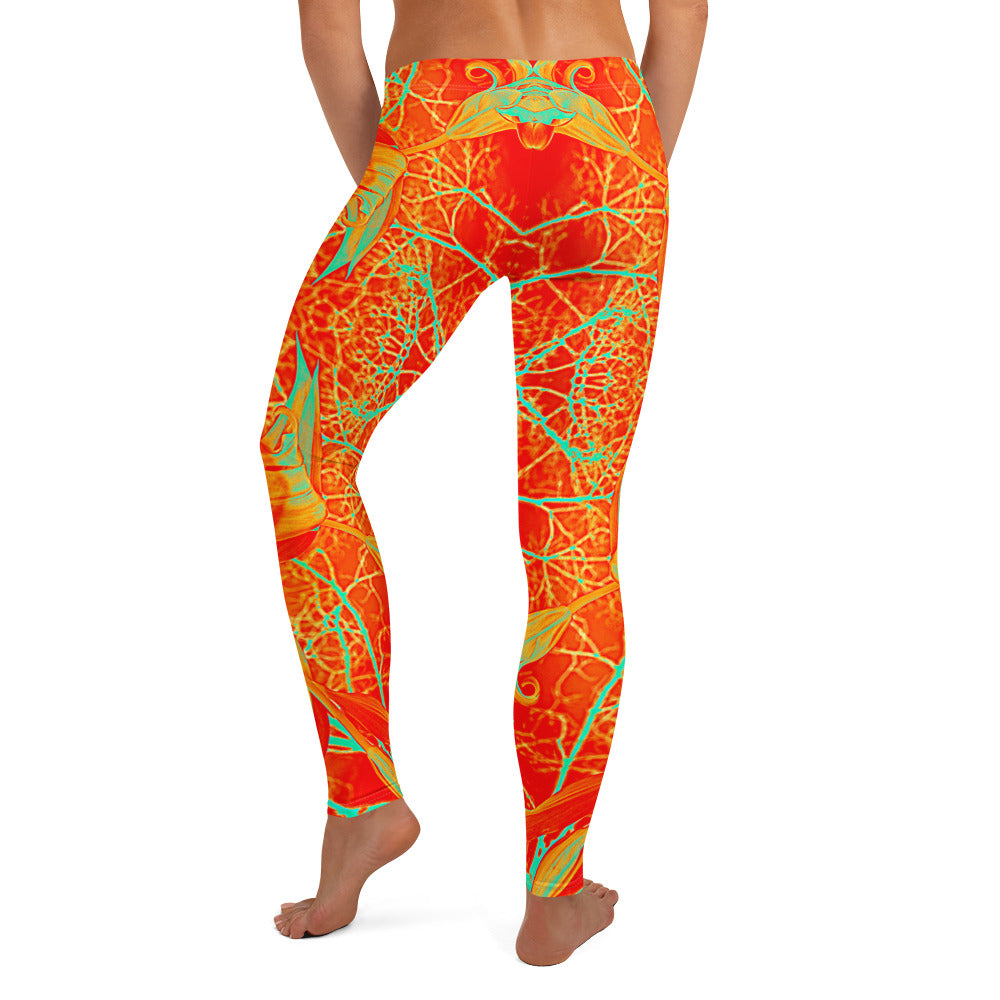 Women's Leggings, Electric Lily