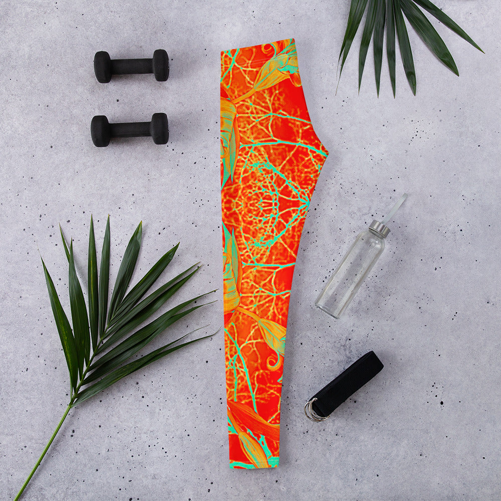 Women's Leggings, Electric Lily