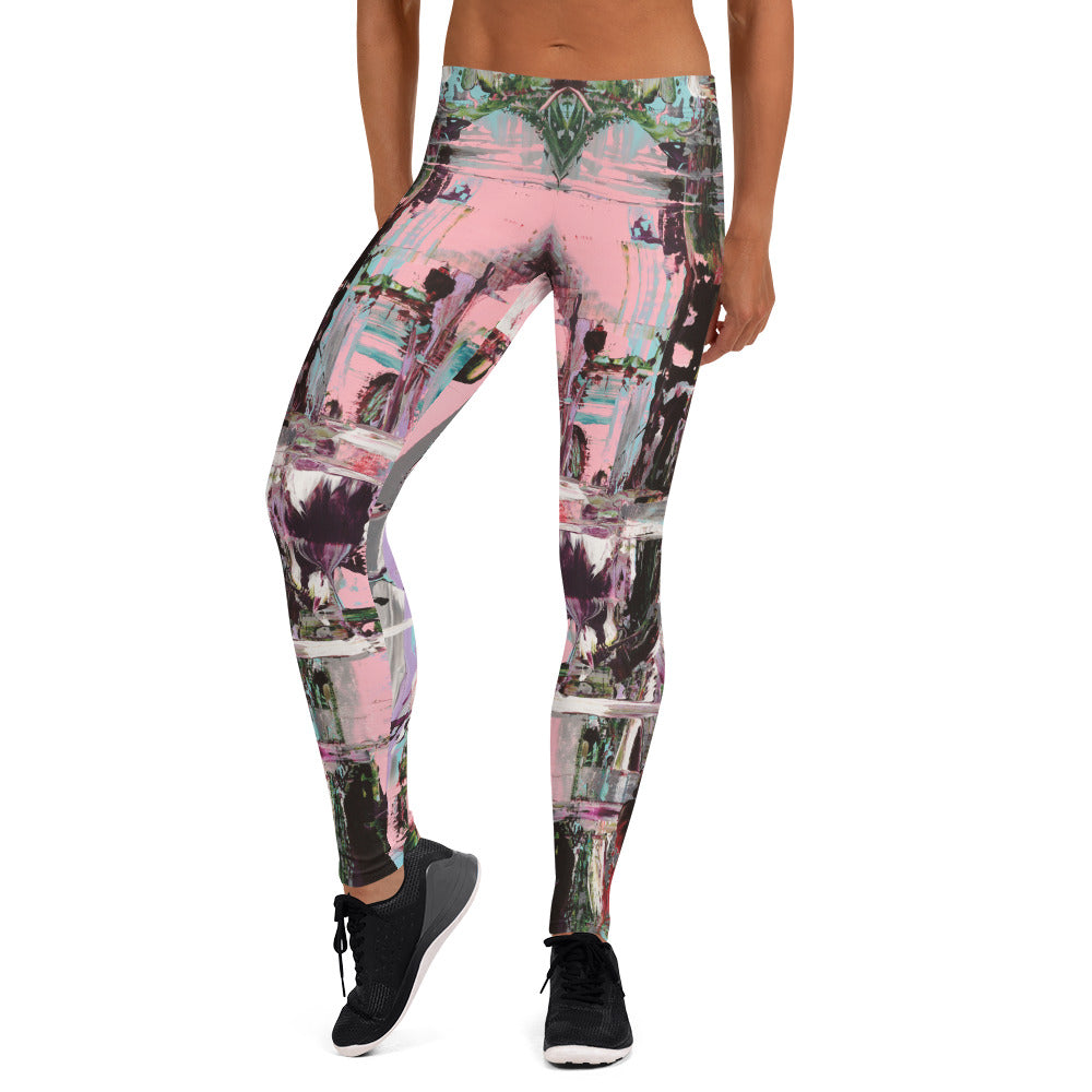 Women's Leggings, Pink Dawn