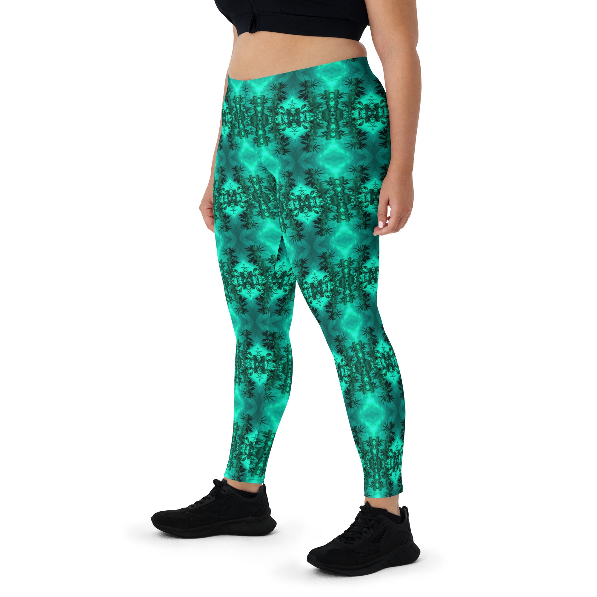 Women's Leggings, Cannabis Collection 2, Green