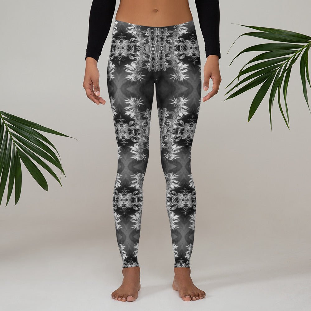 Women's Leggings, Cannabis, Midnight