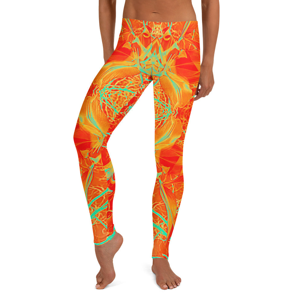 Women's Leggings, Electric Lily