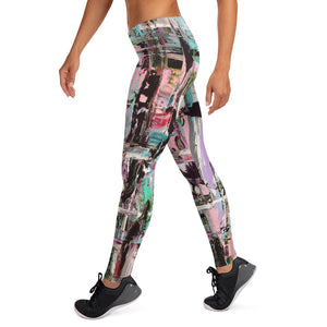 Women's Leggings, Pink Dawn