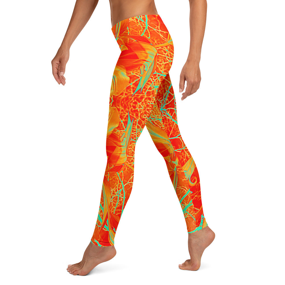 Women's Leggings, Electric Lily