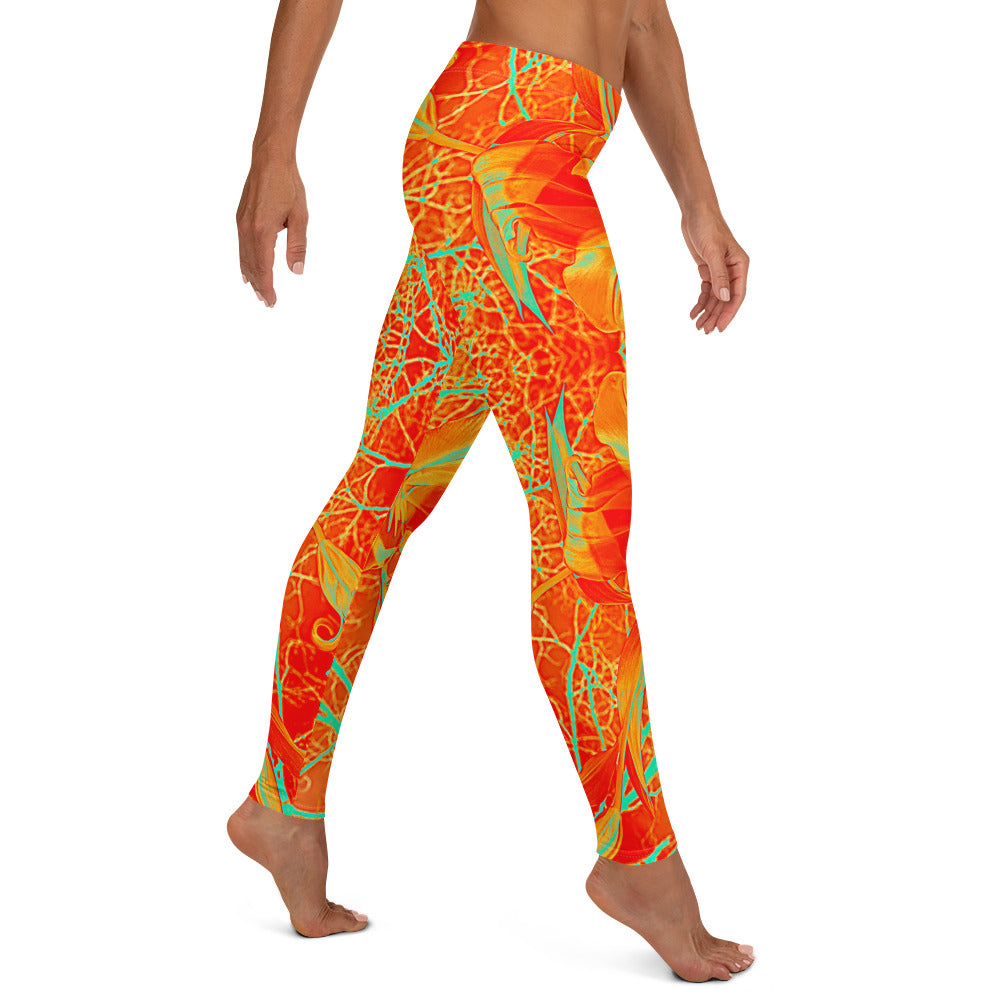 Women's Leggings, Electric Lily