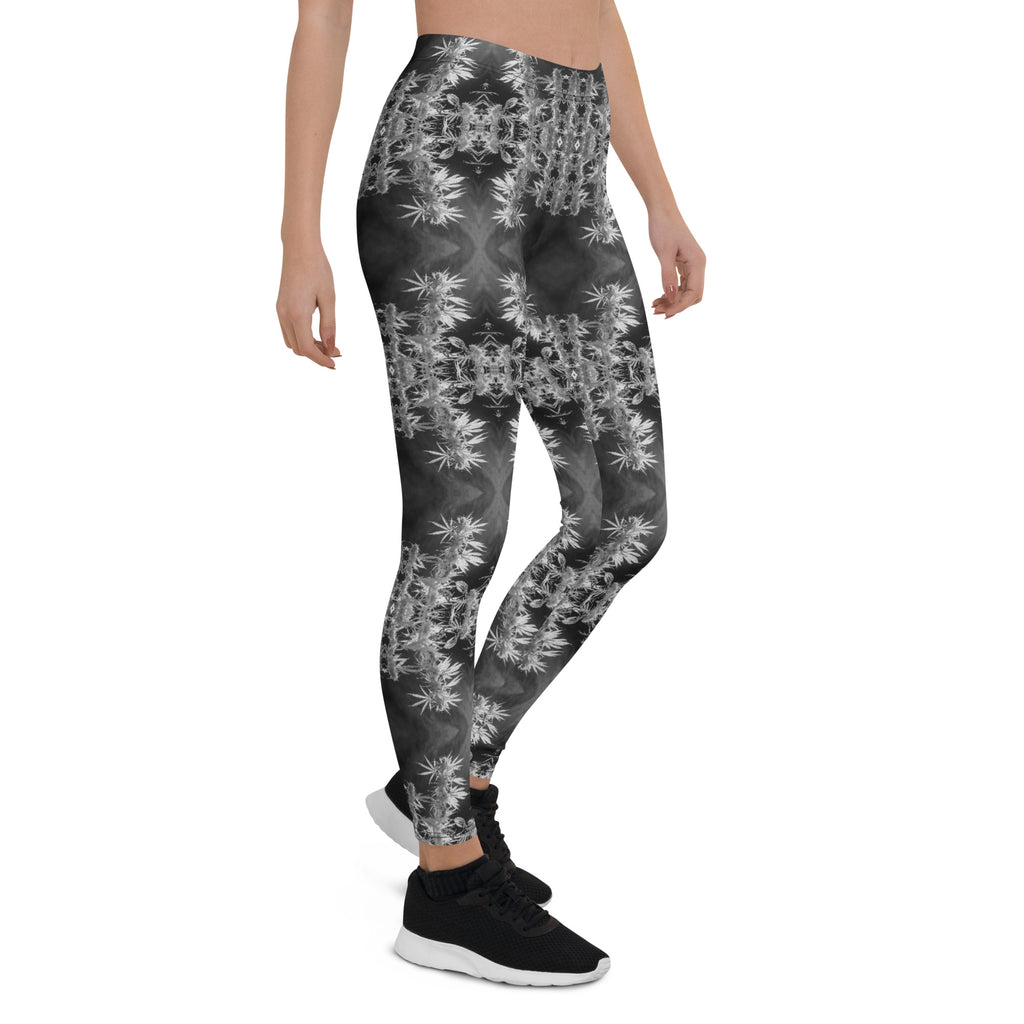 Women's Leggings, Cannabis, Midnight