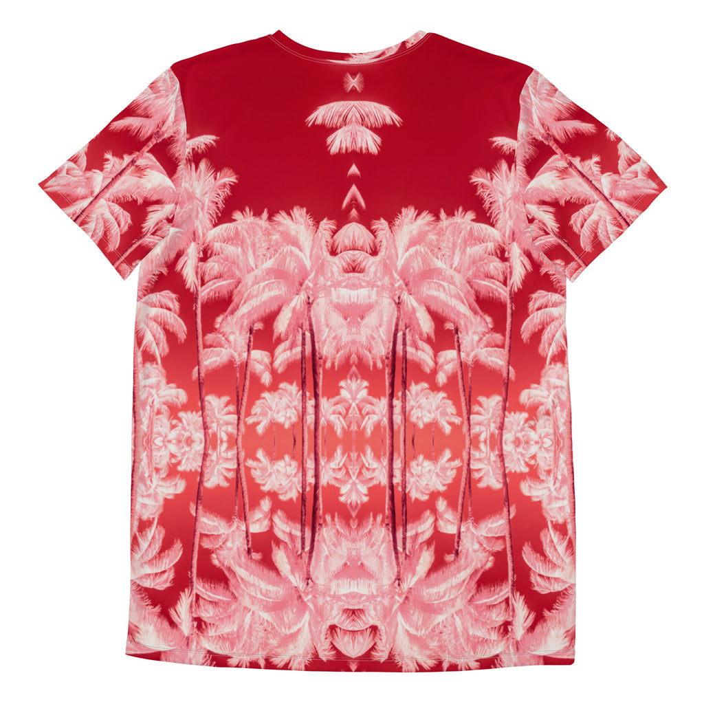 Men's Premium Athletic T-shirt, Palm Tree, Infrared