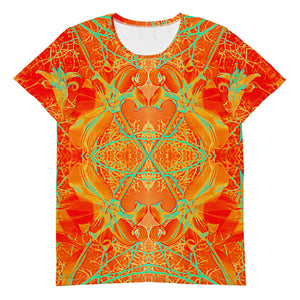 Men's Premium Athletic Crew Neck T-Shirt, Electric Lily