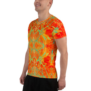 Men's Premium Athletic Crew Neck T-Shirt, Electric Lily