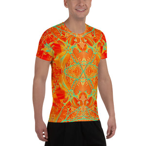 Men's Premium Athletic Crew Neck T-Shirt, Electric Lily