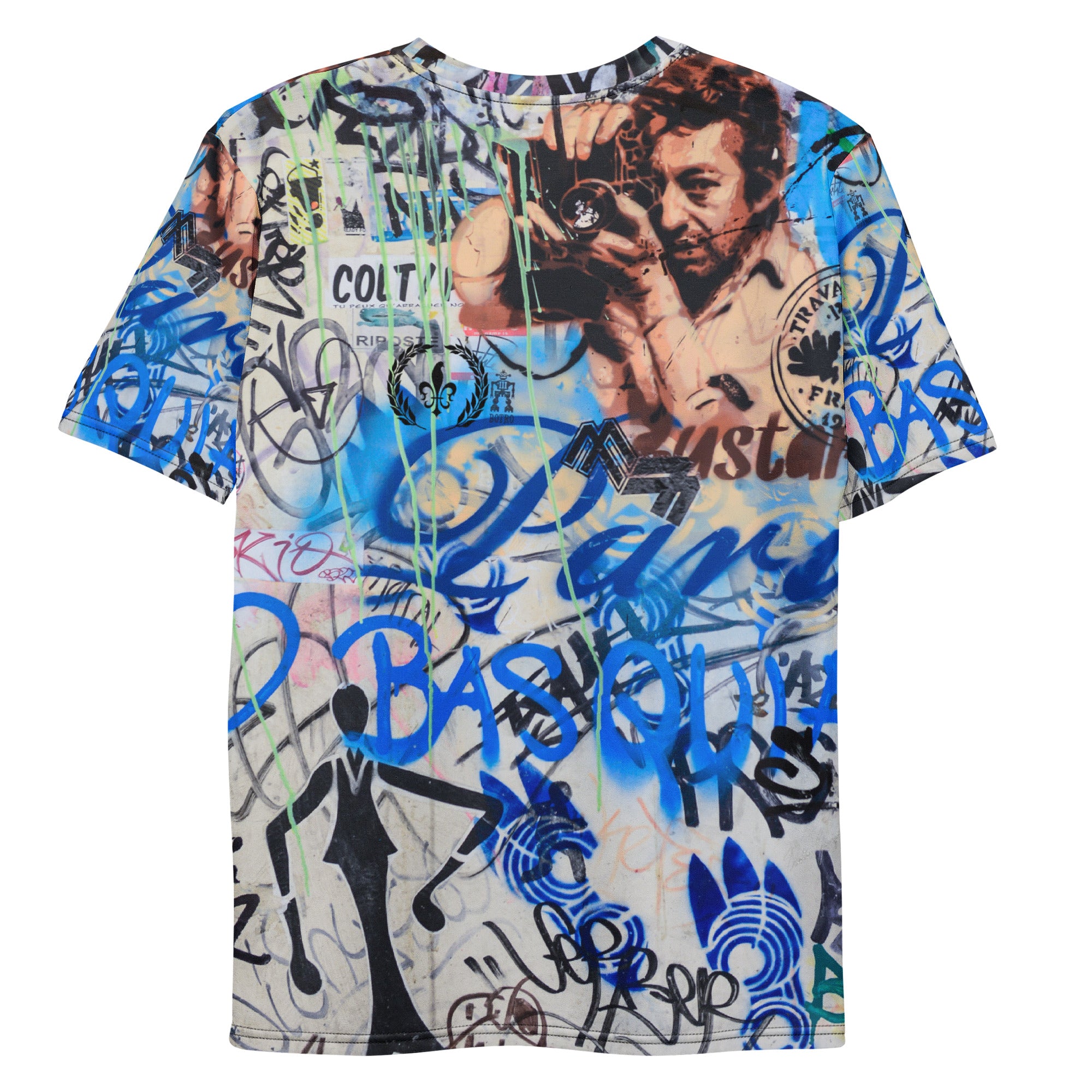 Men's Regular Fit, Four-Way Stretch Crew Neck T-Shirt, Paris Graffiti