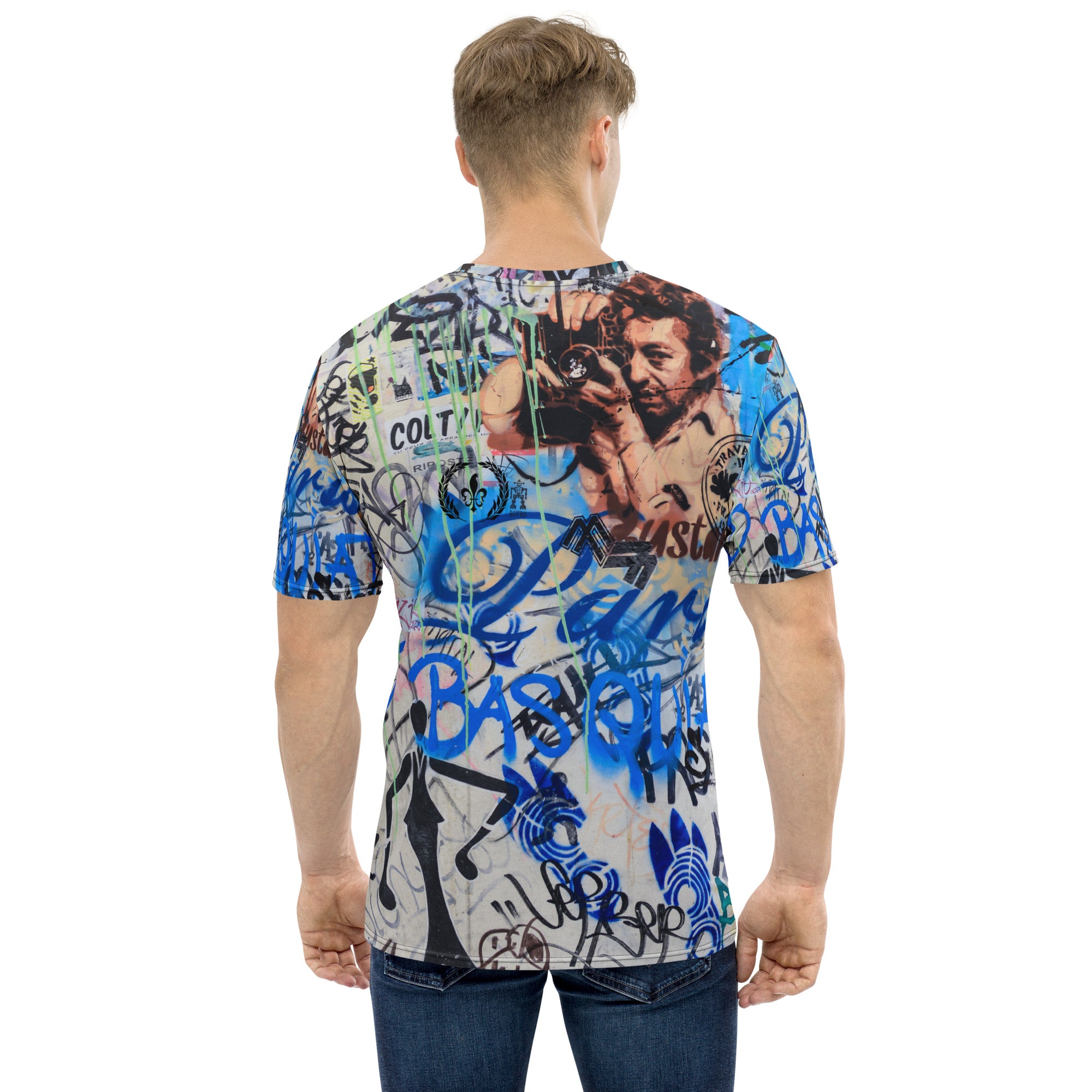 Men's Regular Fit, Four-Way Stretch Crew Neck T-Shirt, Paris Graffiti