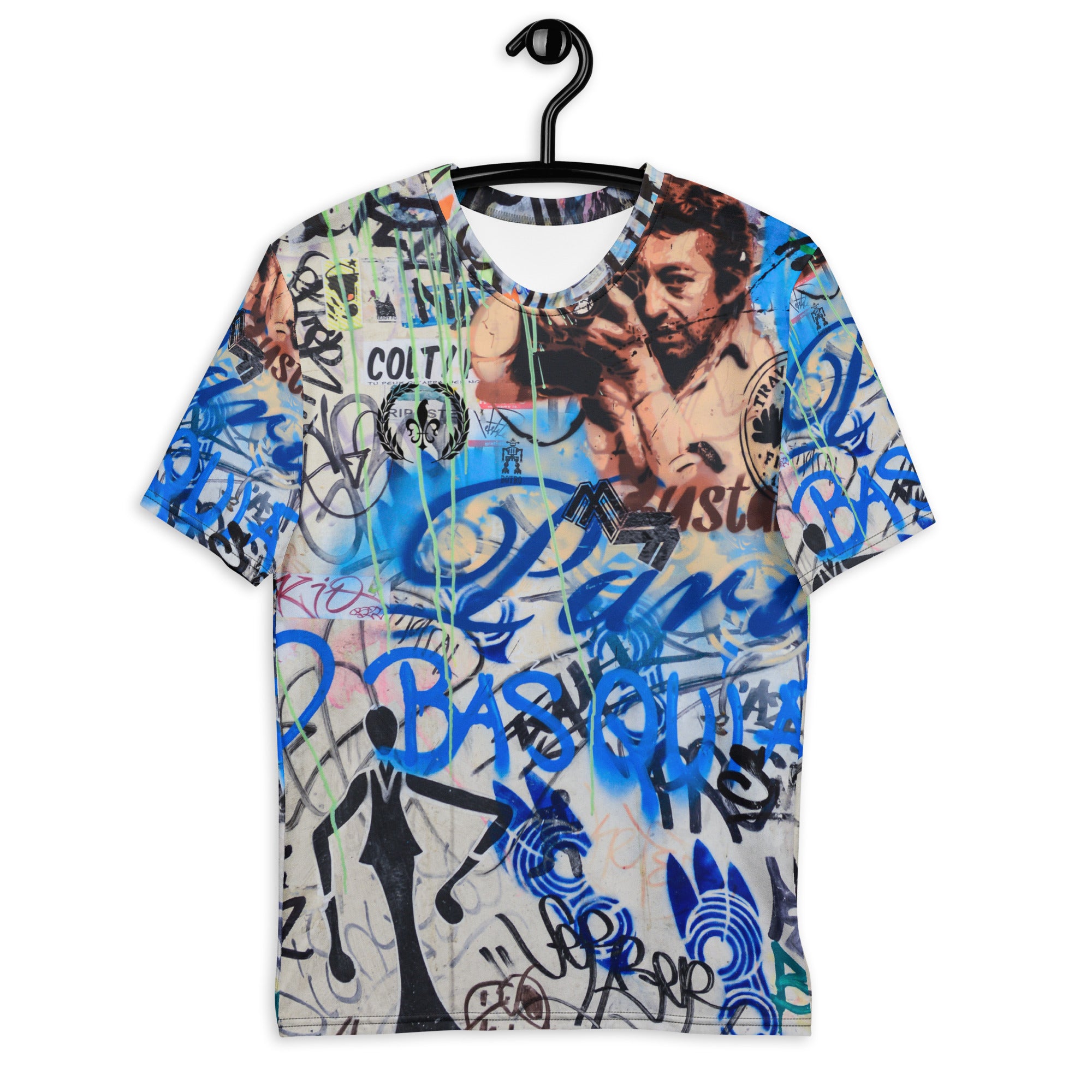 Men's Regular Fit, Four-Way Stretch Crew Neck T-Shirt, Paris Graffiti