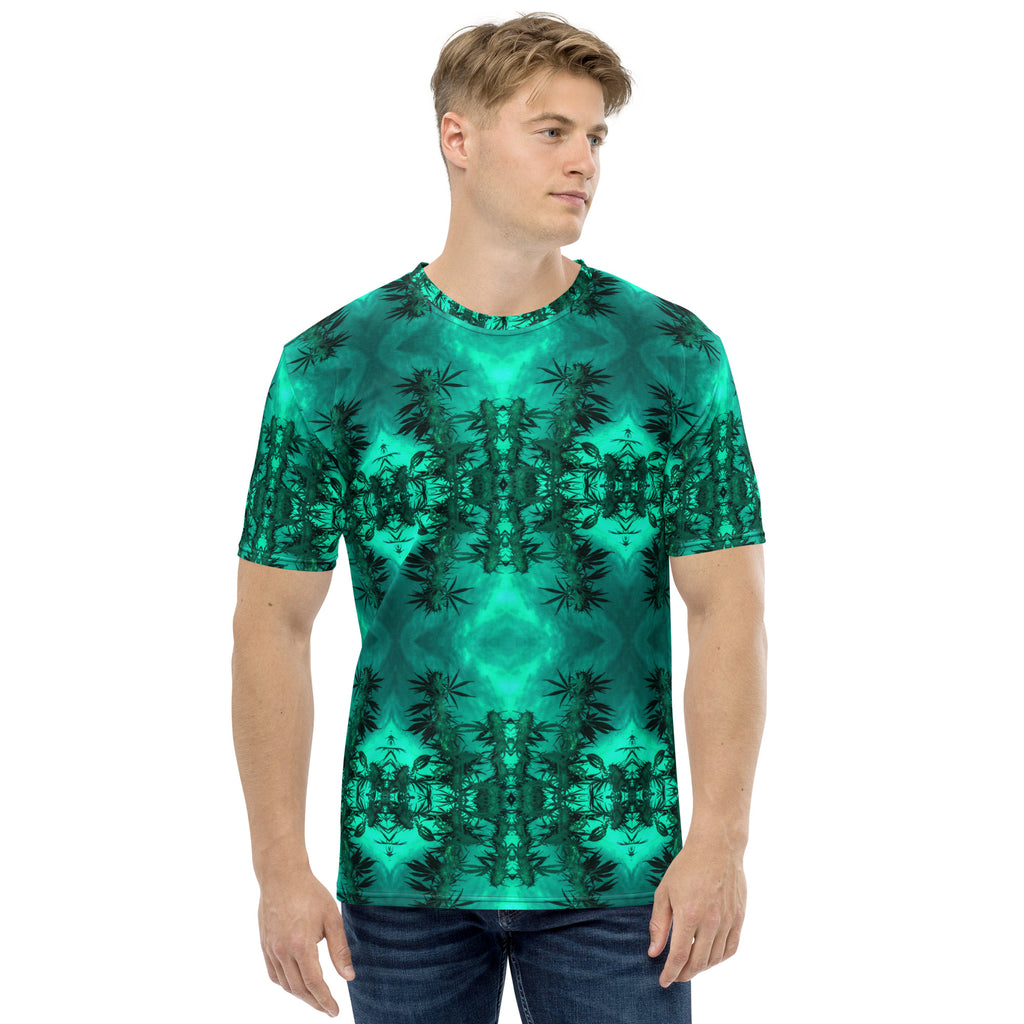 Men's Regular Fit, Four-Way Stretch Crew Neck T-Shirt, Cannabis Collection 2, Green