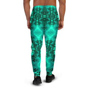 Men's Slim-Fit Joggers with Pockets, Cannabis, Green