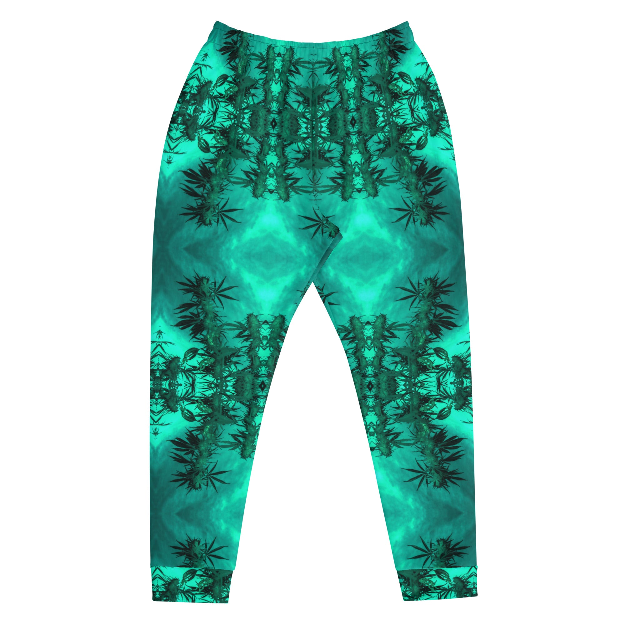 Men's Slim-Fit Joggers with Pockets, Cannabis, Green