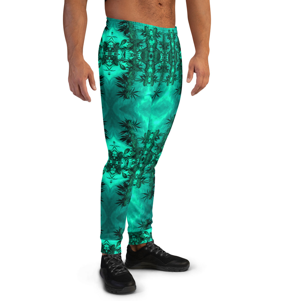 Men's Slim-Fit Joggers with Pockets, Cannabis, Green