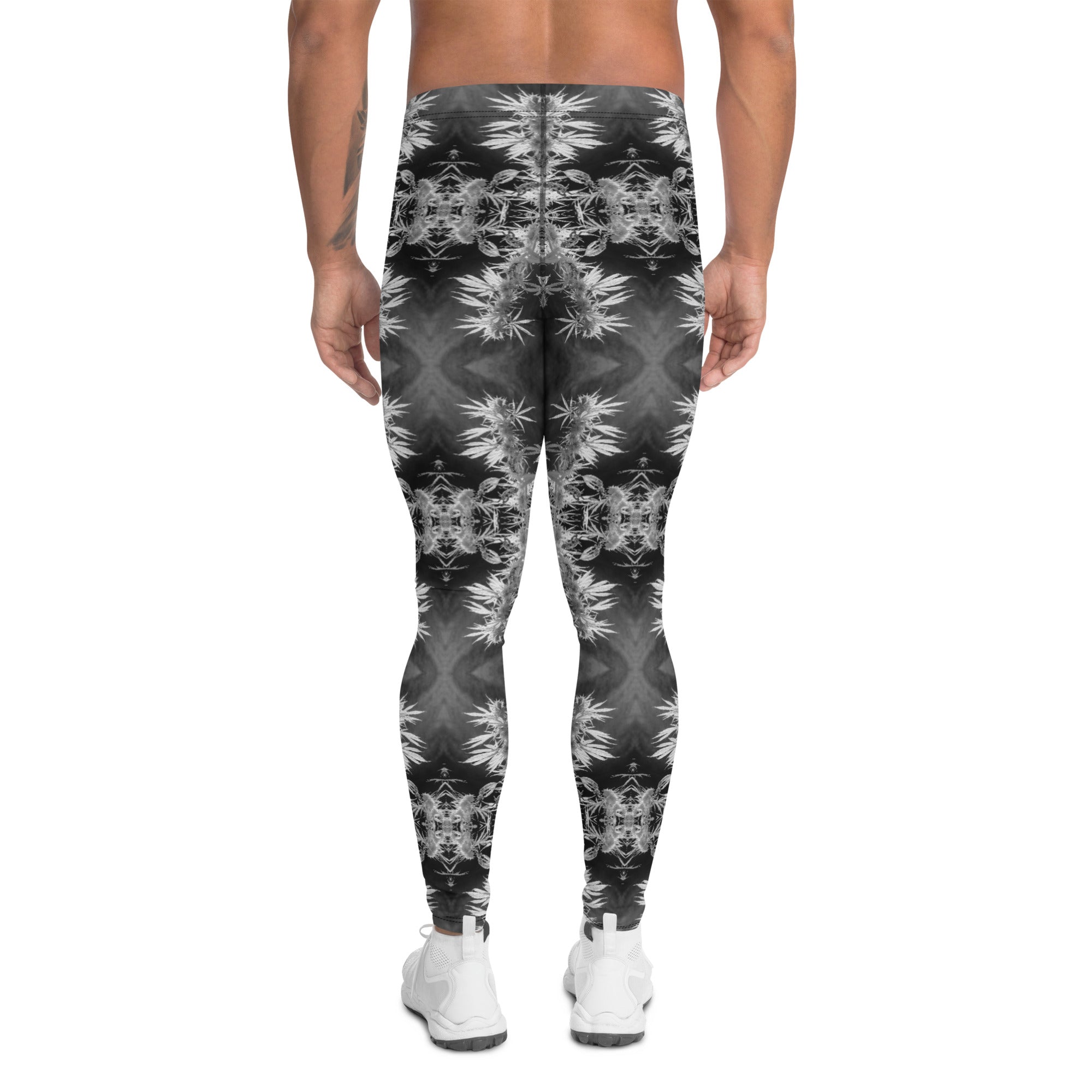 Men's Leggings, Cannabis, Midnight