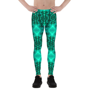 Men's Leggings, Cannabis, Green