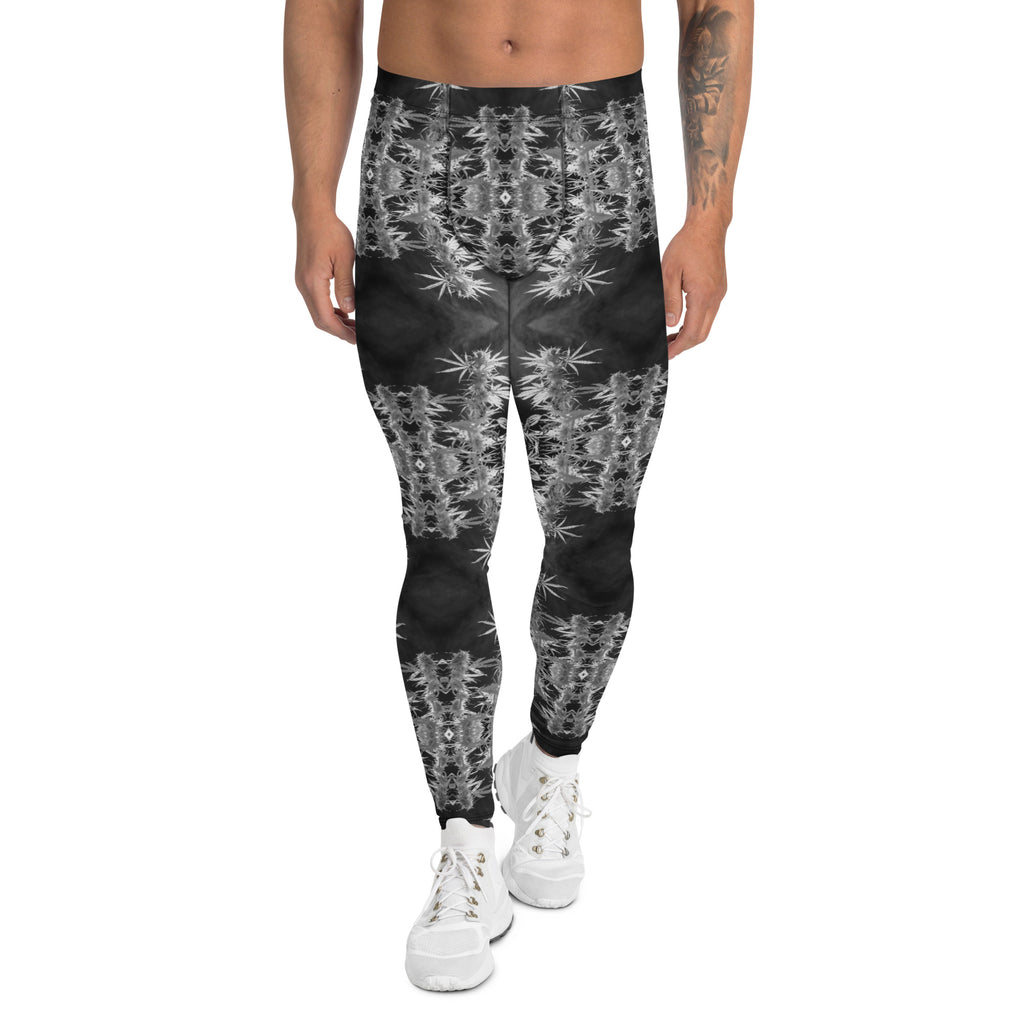 Men's Leggings, Cannabis, Midnight